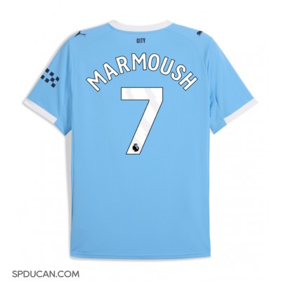 Muški Nogometni Dres Manchester City Omar Marmoush #7 Domaci 2025-26 Kratak Rukav Muški Nogometni Dres Manchester City Omar Marmoush #7 Domaci 2025-26 Kratak Rukav